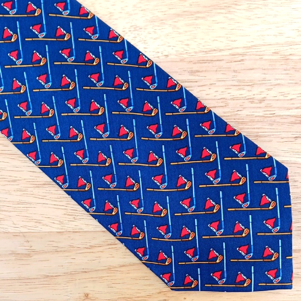 Blue Golf Patterned Men's Tie - Como House